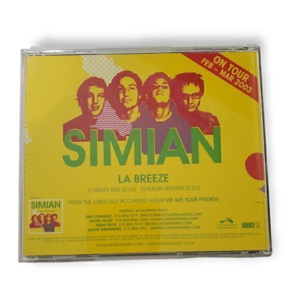 Simian - LA Breeze [2002‎ Promotional CD] - Picture 2 of 2